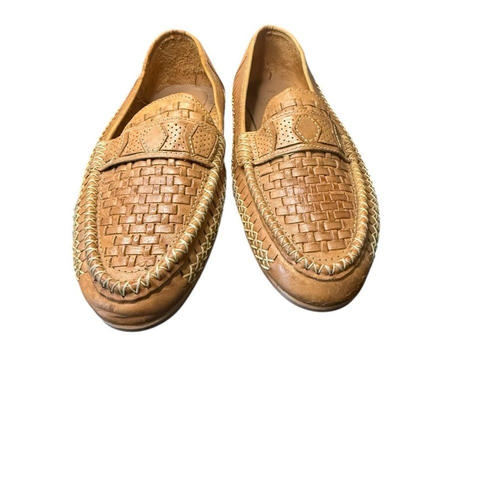 HippoPotamus Tan Woven Leather Loafers – Men’s Size 8D – Made in Brazil